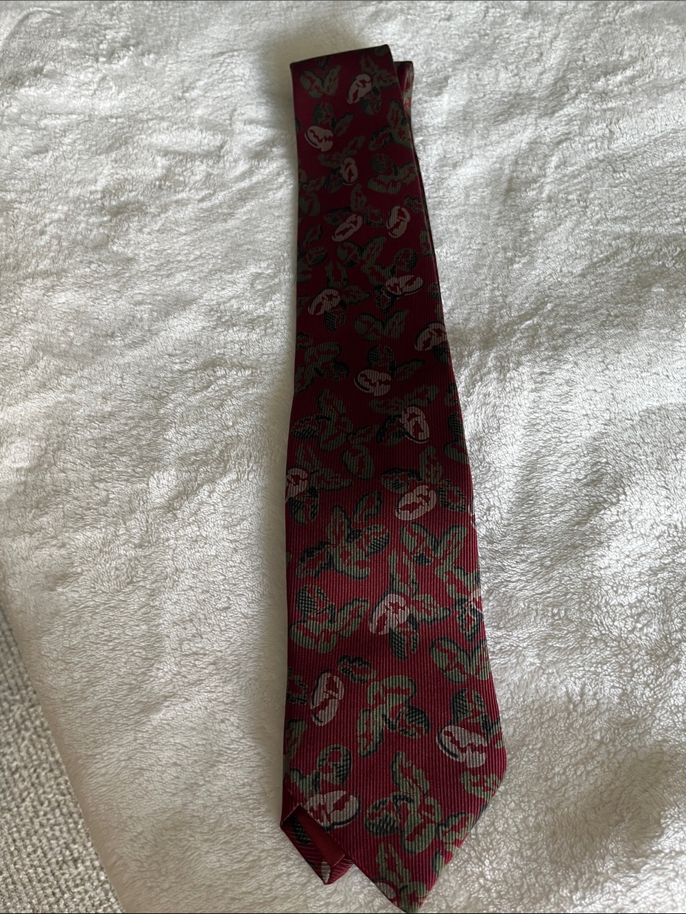 Prochownick classic silk Men's Burgundy Floral Pattern Tie